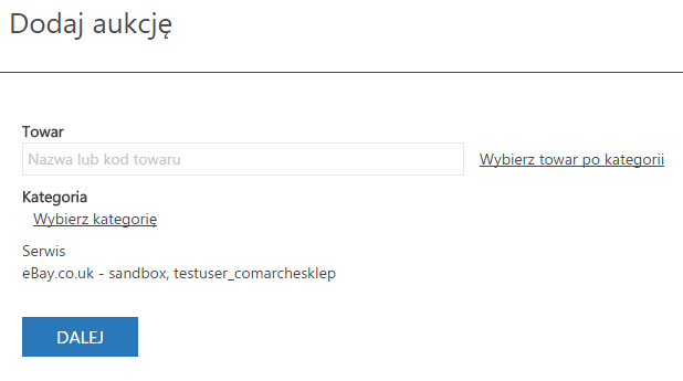 Aukcje w eBay: 2 - Dodaj aukcję