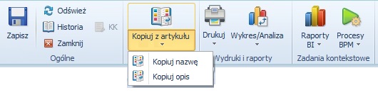 Współpraca z Comarch ERP Altum: 19 - Przycisk kopiuj z artykułu