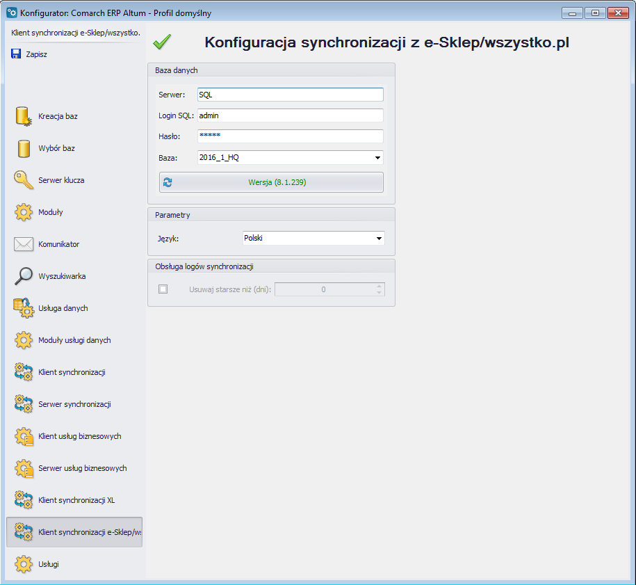 Współpraca z Comarch ERP Altum: 37 - Zakładka klient synchronizacji z e-Sklep