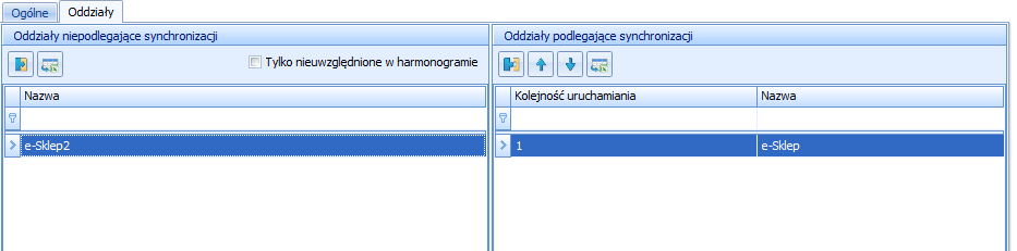 Współpraca z Comarch ERP Altum: 43 - Przypisywanie oddziałów do harmonogramu