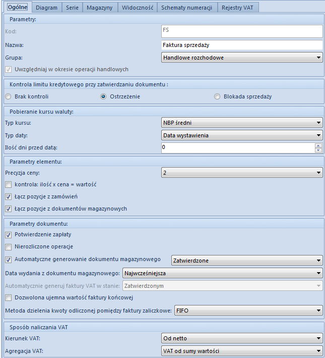 Współpraca z Comarch ERP Altum: 5 - Faktura sprzedaży
