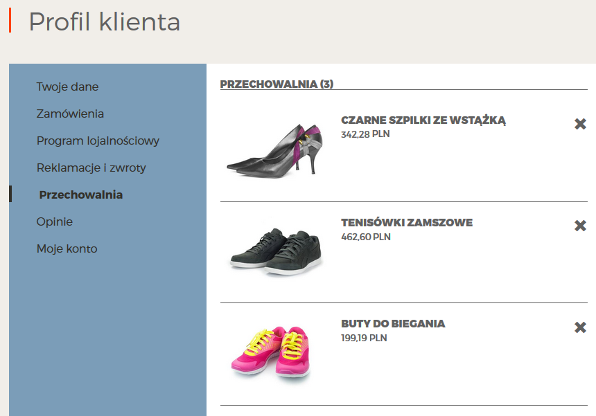 Profil klienta - Przechowalnia