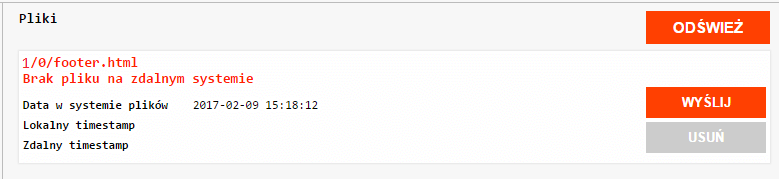 Konflikt: Brak pliku na zdalnym systemie.