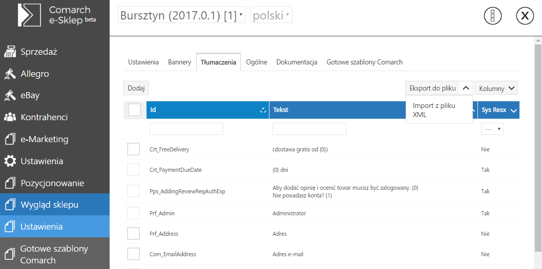 Importy z XML: 7 - Import tłumaczeń