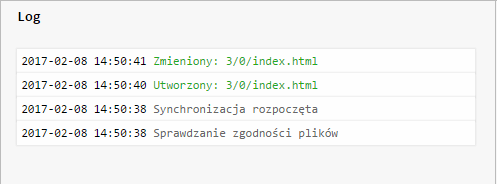 Log nowego pliku w Liquid Sync